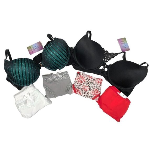 Hers by Herman Size 34B Bras & Panties Medium Lace 6 piece Set NWT Bundle Lot - Picture 1 of 10